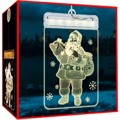 Immagine prodotto di Vetrata LED 3D-Babbo Natale