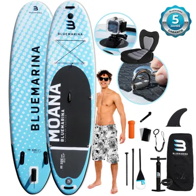 Produktbild von Stand Up Paddle Board Moana | SUP Board - inkl. Paddel, Pumpe & Rucksack - Standup Surfbrett aufblasbar - Kajak - Paddling Board - 325x85x15 cm