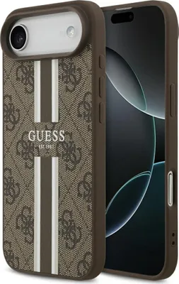 Produktbild von Handyhülle für iPhone Air, Guess Hardcase 4G Printed Stripes mit MagSafe, Braun