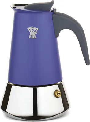 Produktbild von Espressokocher, PEZZETTI STEELEXPRESS, Edelstahl, 6 Tassen, Induktionsgeeignet, Indigo Blau