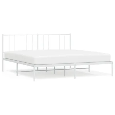 Produktbild von vidaXL Bettgestell mit Kopfteil Metall Weiß 180x200 cm