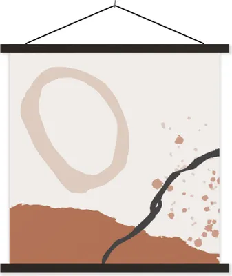 Produktbild von MuchoWow® Textilposter Sommer - Abstrakt - Weiß - Schwarz 120x120 cm mit schwarzem Rahmen - Aufhängungsset