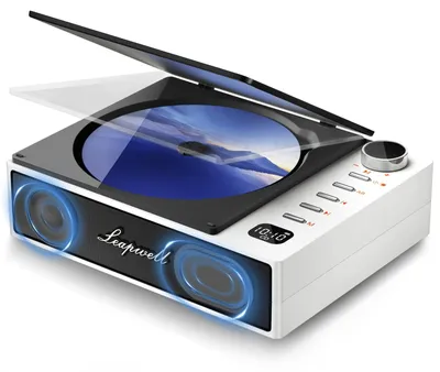 Obrázek produktu pro Přenosný CD přehrávač s Bluetooth, AUX, USB a optickým připojením, retro mini CD přehrávač