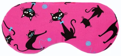 Produktbild von Augenkissen, als Kühlmaske & Kühlkissen für die Augen. Die natürliche Alternative zur Gel-Augenmaske mit Leinsamen - Farbe: Katzen-Pink