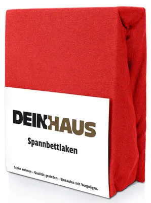 Produktbild von Spannbettlaken Frottee Baumwolle, hautfreundlicher Stoff, Bettlaken mit Gummizug Rot 180 x 200 cm