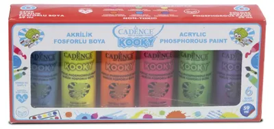 Image de Cadence peinture acrylique set néon 6 couleurs pour enfants et adultes
