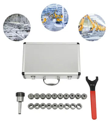 Produktbild von Spannzangen-Set, Stahl, Länge 100mm, Durchmesser 32mm, Kompatibel mit MTB2 ER32 M10,