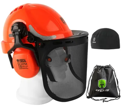 4-in-1 Forsthelm mit Doppel-Augen- und Gehörschutz, EN397, ABS, 52-63 cm