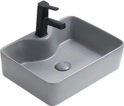 Image de Lavabo Eva pour comptoir 48x37 cm, gris mat (21424961)