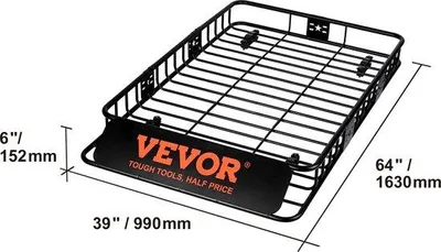 Produktbild von Famanu Dachträger - Universell einsetzbar - Gepäckträger - Schwarz - 163x99x15,2cm - 90,7 kg Tragkraft