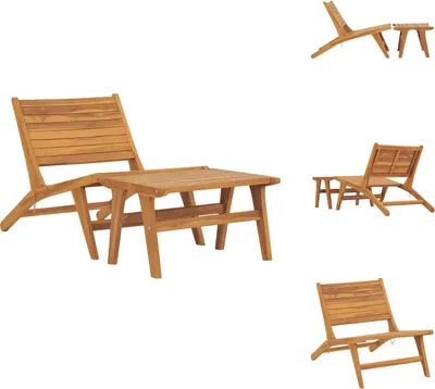 Immagine prodotto di vidaXL Sedia da giardino con poggiapiedi in legno massiccio teak - Sedie da giardino