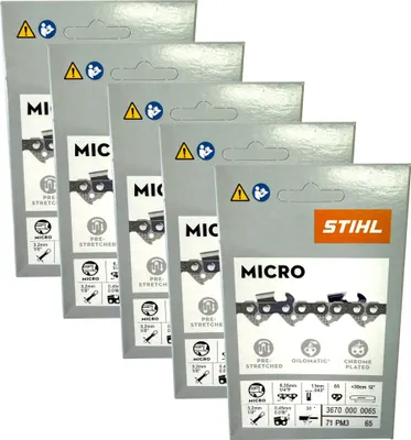 Produktbild von Stihl 5x 1/4" Picco Micro 3 (PM3) Sägekette 30 cm 1/4" P 1,1 mm 65 TG 5 Stück ( 5x 36700000065 )