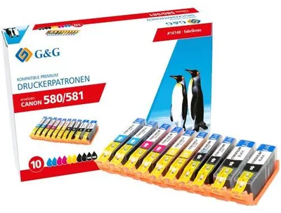 Immagine prodotto di G&G 16140 G&G XXL-Patronen 10ner Set für Canon PGI-580/ CLI-581