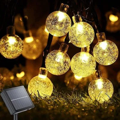 Immagine prodotto di Lampada solare da esterno - 30 LED bianco caldo - Impermeabile - 8 modalità - Catena luminosa decorativa per giardino, prato, terrazza, feste estive