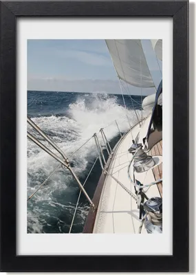 Produktbild von Bild 20x30 MDF-Rahmen, Wandkunst Yacht auf dem Meer