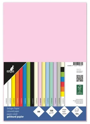 Image de kangaro K-0043P001 kangaro Papier multifonction, format A4, 120 g/m², rose pastel
