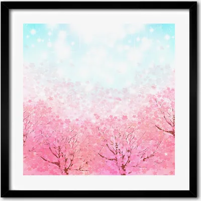 Produktbild von Bild - 50 cm x 50 cm - MDF - Rahmen, Wandkunst - Kirschblüten