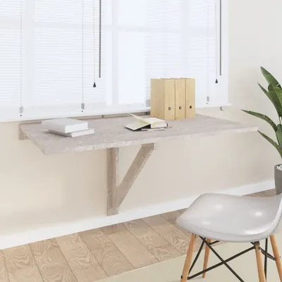 Produktbild von The Living Store Wand-Klapptisch Betongrau 100x60x56 cm Holzwerkstoff