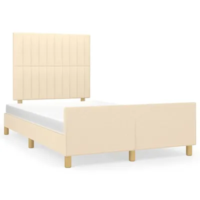 Produktbild von vidaXL Bettgestell ohne Matratze Creme 120x190 cm Stoff