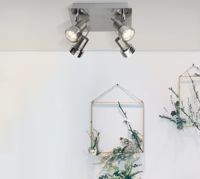 Produktbild von BRILLIANT LED Deckenspot Kassandra | zeitlose Deckenleuchte | Metall | eisen/chrom| Köpfe schwenkbar | 4x GU10 max 7 W