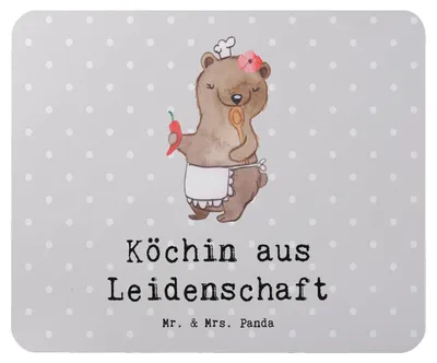 Produktbild von Mr. & Mrs. Panda Mousepad Köchin Leidenschaft - Grau Pastell - Geschenk, Mouse Pad, Witzig, Mauspad, Spruch, pc, Lustig, Restaurant, computermatte, mausunterlage