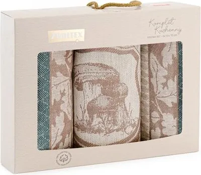 Obrázek produktu pro Sada utěrek, vysoká kvalita, 3 kusy Hříbky, hnědé