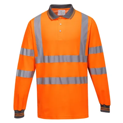 Produktbild von Portwest S271 Langarm Baumwoll Komfort Poloshirt Orange Gr. XL