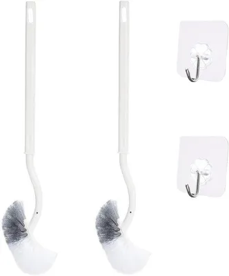 Produktbild von Set aus 2 Toilettenbürsten mit gebogenem Stiel für eine gründliche Reinigung