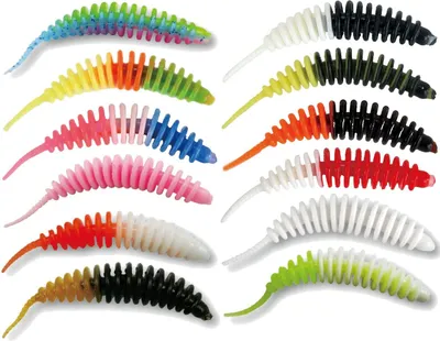 Produktbild von Paladin Probaits Feinripp Gummiköder - geflavourte Forellenköder, Länge / Packungsinhalt:6.5cm / 7 Stück, Farbe/Geschmack:Schwarz-Gelb / Knoblauch