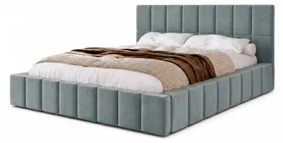 Produktbild von Polsterbett 140x200 mit Bettkasten - Bett Hellgrau MARPUR