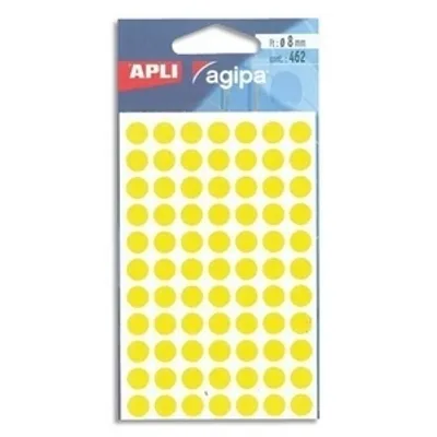 Produktbild von Mehrzwecketikett Apli 111834 - - DurchmesserPermanent Kleber - Ring - Gelb - 77 / Blatt - 462 / Box