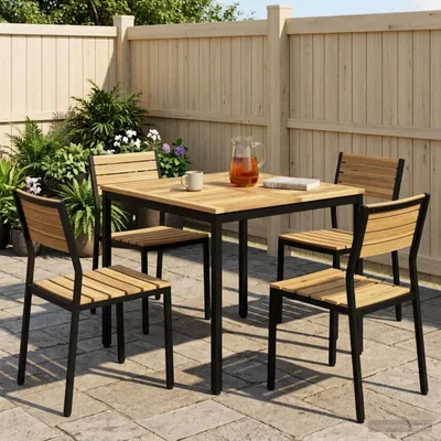 Produktbild von Möbel Gartentisch Weiß und Schwarz 80 x 80,5 x 75 cm - Gartentische &24002
