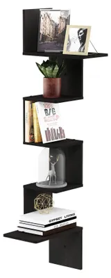 Productafbeelding van Modern zwevend wandrek met 5 niveaus, kleur espresso