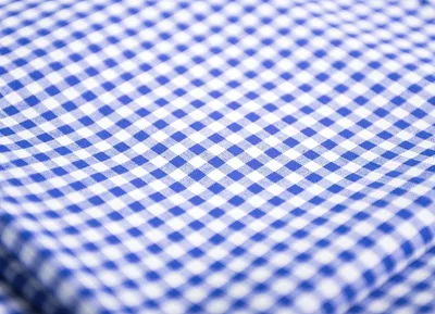 Produktbild von Landhaus Tischwäsche 5 mm Karo Baumwolle blau-weiß kariert, 30 x 200 cm