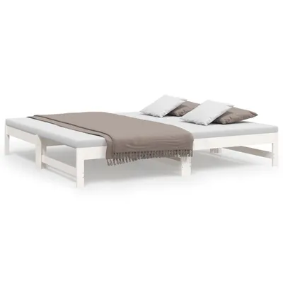 Zdjęcie produktu dla VidaXL 823420, sofa rozkładana, Biały, Drewno sosnowe, 1955 mm, 770 mm, 300 mm