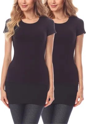 Produktbild von Merry Style Damen-Verlängerungsband für Hemden und T-Shirts – XS – Schwarz/Schwarz (2er-Pack)