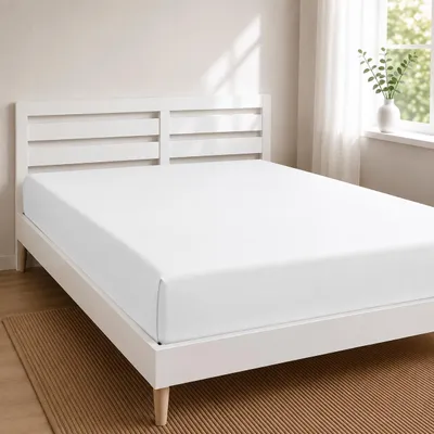 Produktbild von Jersey Spannbettlaken 2er Set 100 % Baumwolle 135 g/m² bis 30 cm Steghöhe,140 x 200 cm,Weiß