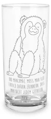 Produktbild von Mr. & Mrs. Panda Glas Affe 400 ml - Transparent - Geschenk, Liebe, Wasserglas, Longdrinkglas, Motivation, Tumbler, Respekt, Trinkglas, Afrika, Affen, Cocktailglas