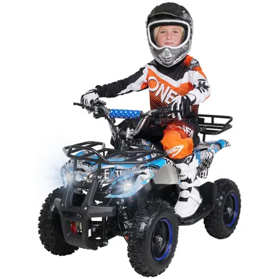 Produktbild von Actionbikes Motors Elektro Kinderquad Torino | 1000 Watt - 36 V - Pocket Quad bis 24 km/h - 3 Stufen - Kinder Elektroquad (Blau Polo)