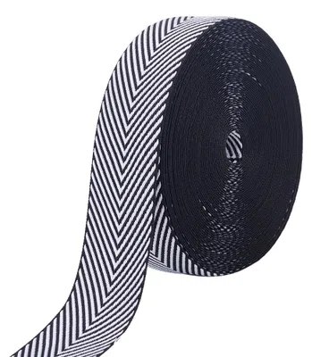Produktbild von Gestreiftes Polyester-Gurtband - Fischgrätenmuster - 9,6-10 m