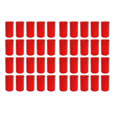 Produktbild von 40er Set Grablicht Brenner rot ohne Deckel Grabkerzen Friedhofskerzen Grablichtkerze Trauerlicht Gedenkkerze Grabdekoration Grabdeko
