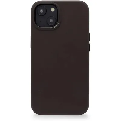A dark brown iPhone 14 Plus case is shown against a white background.