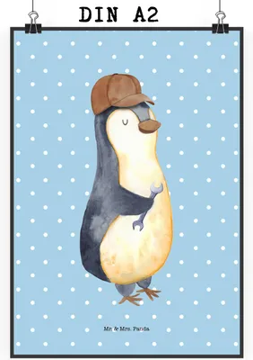 Produktbild von Mr. & Mrs. Panda Bild Wenn Papa es nicht reparieren kann, sind wir am Arsch DIN A2 - Blau Pastell - Geschenk, drucke, Dad Bester Vater, Vatertag, Pinguin, Plakat, Deko