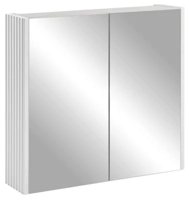 Produktbild von Rodan Spiegelschrank Bad 60 cm - Grau - Seitenblenden Weiß - Wandhängend - Grifflos - 2-türig - ELEGANCE