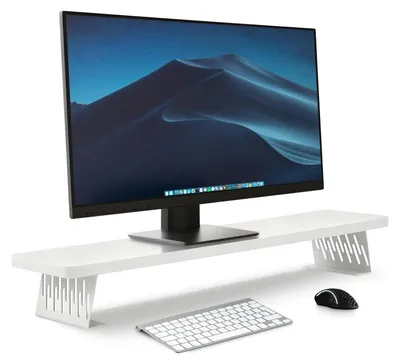 Image de Support pour écran en bois, 80 cm de hauteur, avec pieds en métal, couleur marron, pour ordinateur portable, PC ou télévision