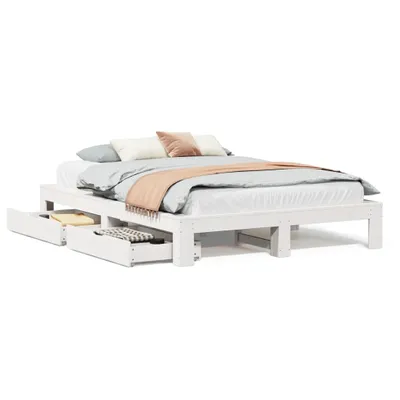 Obrázok produktu pre Posteľ bez matraca biela 160x200 cm masívna borovica