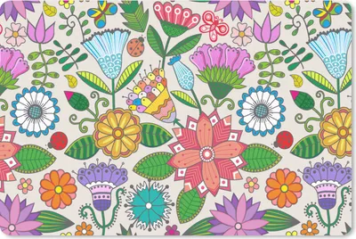 Produktbild von MuchoWow® Schreibtischunterlage Blumen - Regenbogen - Schmetterling - Design 60x40 cm - XXL Mauspad - Großes Mauspad