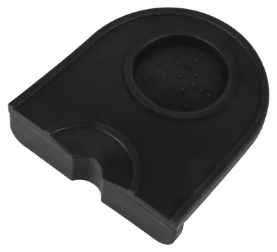 Siliconen Espresso Stampmat, Anti-Rutsch, 12,5x14 cm, Schwarz