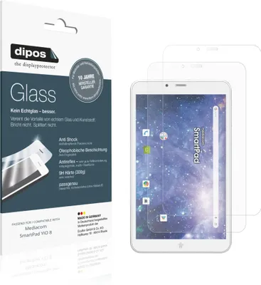 Image de 2x Protection ecrán pour Mediacom SmartPad YIO 8 mat Verre souple Film Protecteur 9H dipos