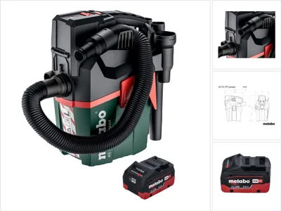 Produktbild von Metabo AS 18 L PC Compact Akku Sauger 18 V 6 l IPX4 Staubklasse L Nass und Trocken + 1x Akku 5,5 Ah - ohne Ladegerät